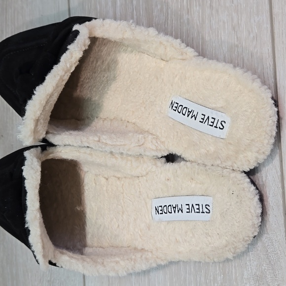 Steve Madden Chart Leather Upper Insulated Black Clog Mule Slippers Shoes 8.5 - Picture 5 of 10